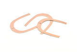 Rose Gold Geometric Charm, 4 Rose Gold Plated Brass U Shaped Pendants With 2 Holes, Charms, Findings (42x35x0.50mm) E590 Q0945