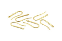 Brass Ear Hooks, 12 Raw Brass Earring Wires, Earring Hooks (25mm) D1324
