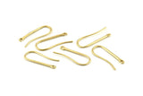 Brass Ear Hooks, 12 Raw Brass Earring Wires, Earring Hooks (25mm) D1324