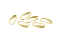 Brass Ear Hooks, 12 Raw Brass Earring Wires, Earring Hooks (21mm) D1336