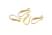 Brass Ear Hooks, 12 Raw Brass Earring Wires, Earring Hooks (20mm) D1334