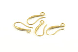Brass Ear Hooks, 12 Raw Brass Earring Wires, Earring Hooks (20mm) Y069 D1334