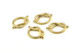 Brass Knot Charm, 12 Raw Brass Knot Connectors With 2 Holes, Findings (20x13x1.5mm) D1311