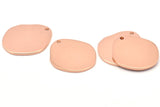 Rose Gold Pear Charms, 2 Rose Gold Plated Brass Pear Shaped Stamping Blanks With 1 Hole, Earrings, Findings (21x18x1mm) D0747