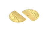 Semi Circle Charm, 12 Raw Brass Half Moon Charms With 1 Hole, Earrings, Pendants (26x18x0.60mm) D1185