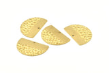 Semi Circle Charm, 12 Raw Brass Half Moon Charms With 1 Hole, Earrings, Pendants (26x18x0.60mm) D1185
