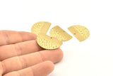 Semi Circle Charm, 12 Raw Brass Half Moon Charms With 1 Hole, Earrings, Pendants (26x18x0.60mm) D1185