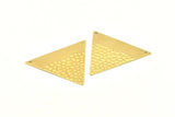 Brass Triangle Charm, 6 Raw Brass Triangle Charms With 2 Holes, Pendants, Findings (39x34x0.80mm) D1094