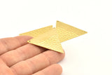 Brass Triangle Charm, 6 Raw Brass Triangle Charms With 2 Holes, Pendants, Findings (39x34x0.80mm) D1094