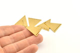 Brass Triangle Charm, 8 Raw Brass Triangle Charms With 8 Holes, Findings (26x23x1mm) D1225