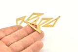 Brass Triangle Charm, 12 Raw Brass Triangle Charms With 1 Loop, Charms, Earrings (38x12x0.80mm) D1127