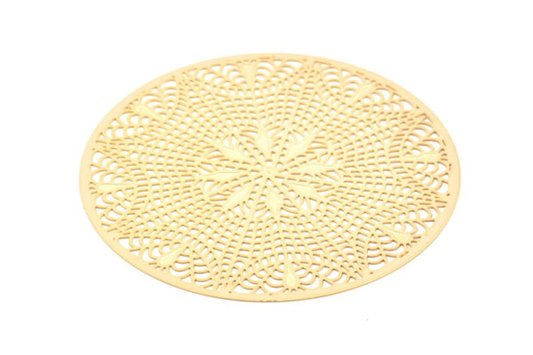 Gold Earring Charm, Gold Plated Brass Ethnic Motif Earring Charms, Findings (74mm) E501