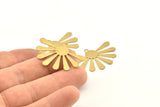 Brass Sun Charm, 12 Raw Brass Sun Charms With 1 Loop, Findings, Earrings (36x24x0.50mm) D1261