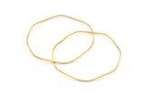 Brass Circle Charm, 12 Raw Brass Wavy Circle Rings, Charms, Connectors (49x0.80mm) D1286
