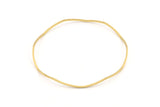 Brass Circle Charm, 12 Raw Brass Wavy Circle Rings, Charms, Connectors (49x0.80mm) D1286