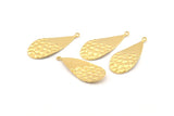 Brass Drop Charm, 12 Raw Brass Drop Charms With 1 Loop, Earrings, Pendants, Findings (30x13x0.80mm) D1211