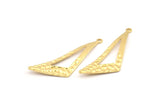 Brass Triangle Charm, 24 Raw Brass Triangle Charms With 1 Loop, Charms, Earrings (37x12x0.70mm) D1248