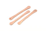 Rose Gold Paddle Charm, 2 Hammered Rose Gold Plated Brass Paddle Charms With 1 Hole, Earrings, Findings (49x5x2mm) N0798 Q0811