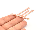 Rose Gold Paddle Charm, 2 Hammered Rose Gold Plated Brass Paddle Charms With 1 Hole, Earrings, Findings (49x5x2mm) N0798 Q0811
