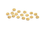 Brass Round Charm, 100 Raw Brass Wavy Round Charms With 1 Hole, Findings (6x1mm) D1147