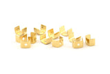 Brass Crimp End, 150 Raw Brass Geometric Cap Connectors With 1 Hole, Findings (6x4mm) D1036