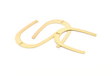 Gold Geometric Charm, 4 Gold Plated Brass U Shaped Pendants With 2 Holes, Charms, Findings (42x35x0.50mm) E590 Q0945