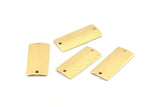 Brass Rectangle Charm, 25 Textured Raw Brass Rectangle Connectors With 2 Holes, Findings (22x10x0.50mm) D1121
