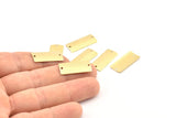 Brass Rectangle Charm, 25 Textured Raw Brass Rectangle Connectors With 2 Holes, Findings (22x10x0.50mm) D1121