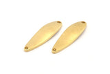 Brass Irregular Charm, 8 Raw Brass Marquise Connectors With 2 Hole, Findings (31x9x1.5mm) D1081