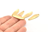 Brass Irregular Charm, 8 Raw Brass Marquise Connectors With 2 Hole, Findings (31x9x1.5mm) D1081
