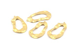 Brass Drop Charm, 8 Raw Brass Irregular Charms With 1 Loop, Earrings, Pendants, Findings (42x21x0.60mm) D1226
