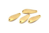 Brass Irregular Charm, 10 Raw Brass Marquise Connectors With 2 Hole, Findings (24x9x1.5mm) D1080
