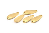 Brass Irregular Charm, 10 Raw Brass Marquise Connectors With 2 Hole, Findings (24x9x1.5mm) D1080
