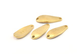 Brass Irregular Charm, 10 Raw Brass Marquise Connectors With 2 Hole, Findings (24x9x1.5mm) D1080