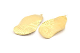 Brass Irregular Charm, 4 Raw Brass Irregular Charms With 1 Loop, Findings, Earrings, Pendants (56x29x0.60mm) D1166