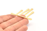 Gold Paddle Charm, 2 Hammered Gold Plated Brass Paddle Charms With 1 Hole, Earrings, Findings (49x5x2mm) N0798 Q0811