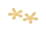 Brass Leaf Charm, 12 Raw Brass Leaf Charms With 1 Loop, Earrings, Pendants, Findings (24x21x1mm) D1049