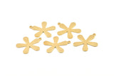 Brass Leaf Charm, 12 Raw Brass Leaf Charms With 1 Loop, Earrings, Pendants, Findings (24x21x1mm) D1049