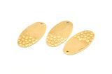 Brass Oval Charm, 12 Raw Brass Oval Charms With 1 Hole, Pendants, Earrings, Findings (29.5x15x0.80mm) D985