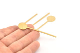 Brass Round Blank, 10 Raw Brass Round Stick Blanks, Findings (64x15x2x1mm) D980