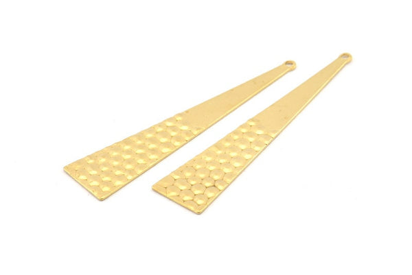 Brass Triangle Charm, 12 Raw Brass Triangle Charms With 1 Loop, Earrings, Findings (50x11x0.60mm) D948