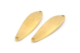 Brass Irregular Charm, 6 Raw Brass Marquise Connectors With 2 Hole, Findings (36x10.5x1.5mm) D1174