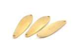 Brass Irregular Charm, 6 Raw Brass Marquise Connectors With 2 Hole, Findings (36x10.5x1.5mm) D1174