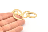Brass Oval Charm, 10 Raw Brass Oval Charms With 1 Hole, Pendants, Earrings, Findings (28x20x1mm) D983