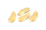 Brass Irregular Charm, 24 Raw Brass Wavy Charms With 1 Hole, Findings (26x11x0.60mm) D1075