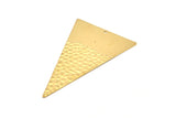 Brass Triangle Charm, 4 Raw Brass Triangle Pendants With 1 Hole, Earrings, Findings (55x35x0.60mm) D1087