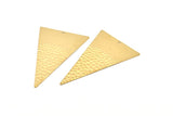 Brass Triangle Charm, 4 Raw Brass Triangle Pendants With 1 Hole, Earrings, Findings (55x35x0.60mm) D1087