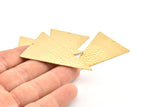 Brass Triangle Charm, 4 Raw Brass Triangle Pendants With 1 Hole, Earrings, Findings (55x35x0.60mm) D1087