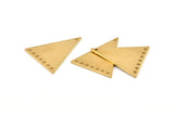 Brass Triangle Charm, 10 Raw Brass Triangle Connectors With 8 Holes, Earrings, Findings (26x23x1mm) D1180