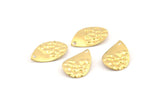 Brass Drop Charm, 24 Raw Brass Drop Charms With 1 Hole, Findings (18x12x0.60mm) D1034